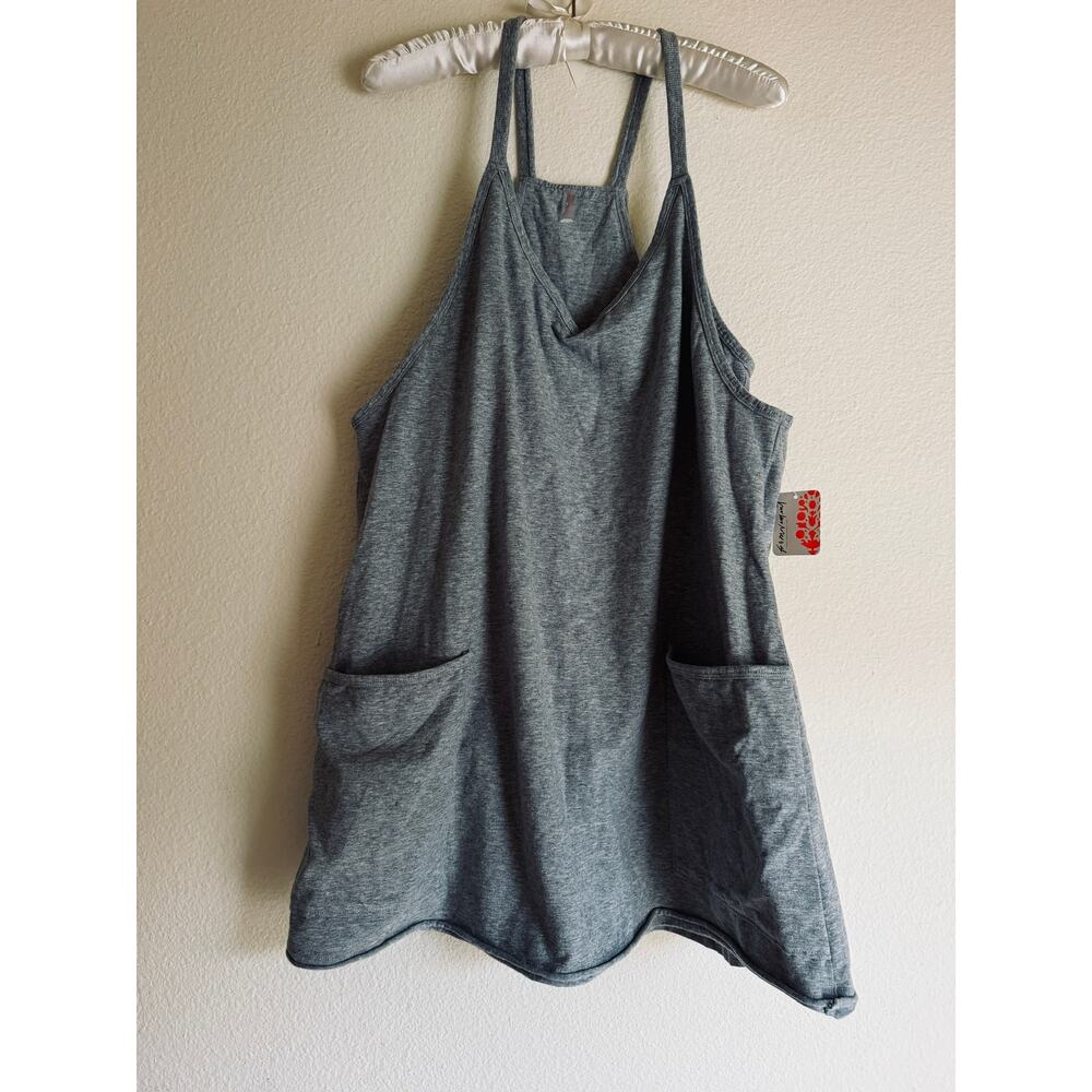 NWT Free People Movement Hot Shot Mini Dress Heather Grey LARGE - Picture 3 of 6